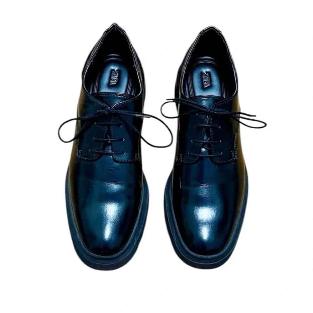 Zara chunky platform Derby shoes